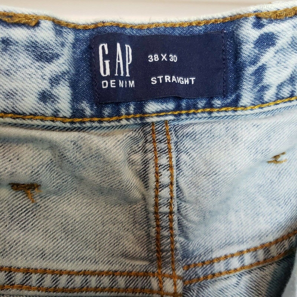 Gap Jeans 38x30 Blue Light Wash Relaxed Loose Fit - Picture 10 of 11